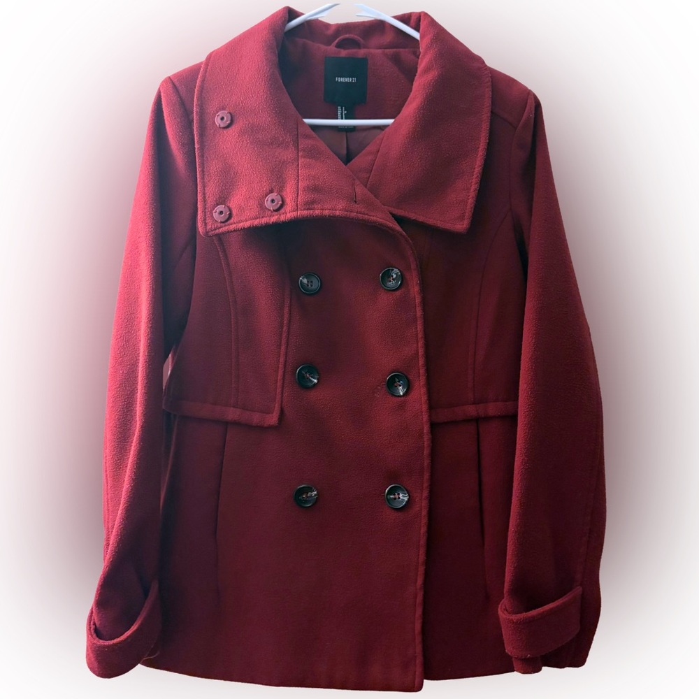 Red Peacoat - Forever 21